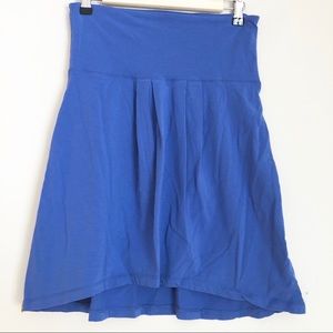 Lolé Pleated Front Skirt Blue Hi-Low Hem Small